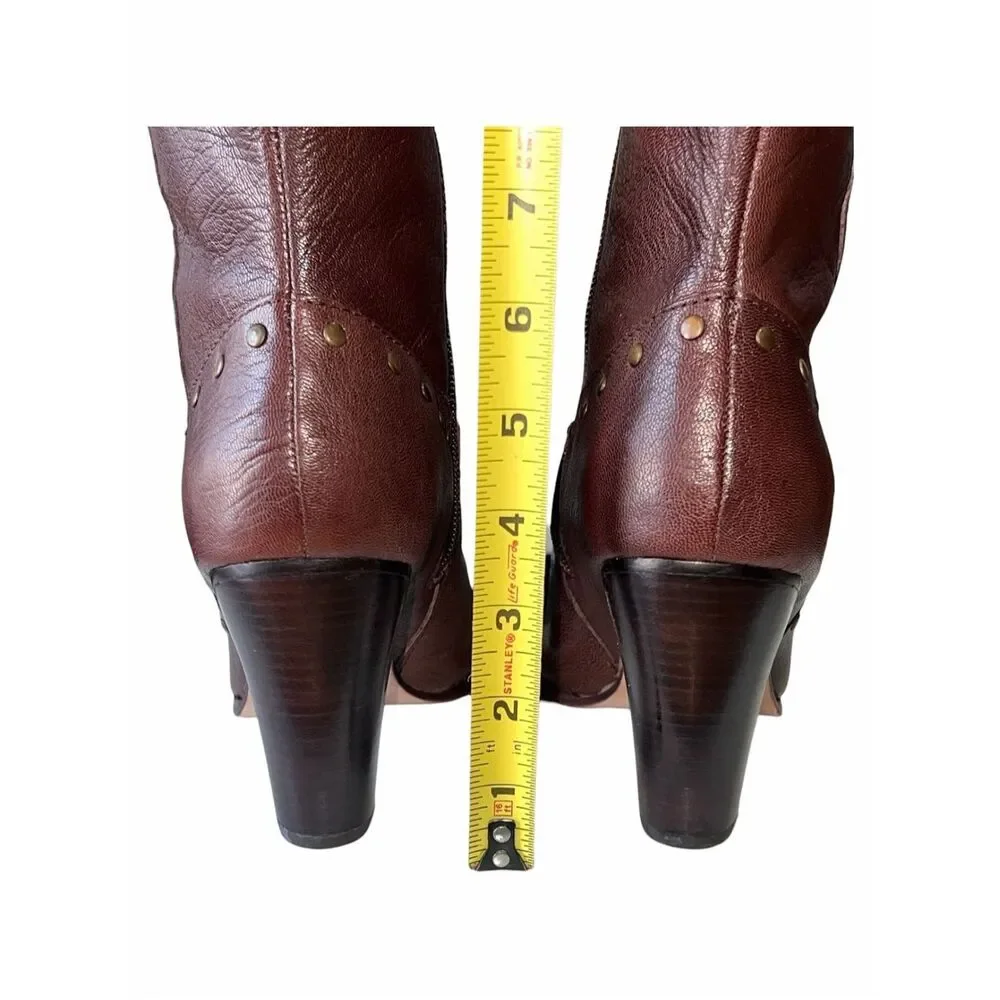 Steven Madden INCAA Brown Leather Pointed/Round Toe Boot Size 10
